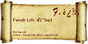 Fendrich Ábel névjegykártya