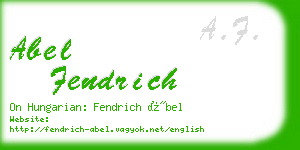 abel fendrich business card